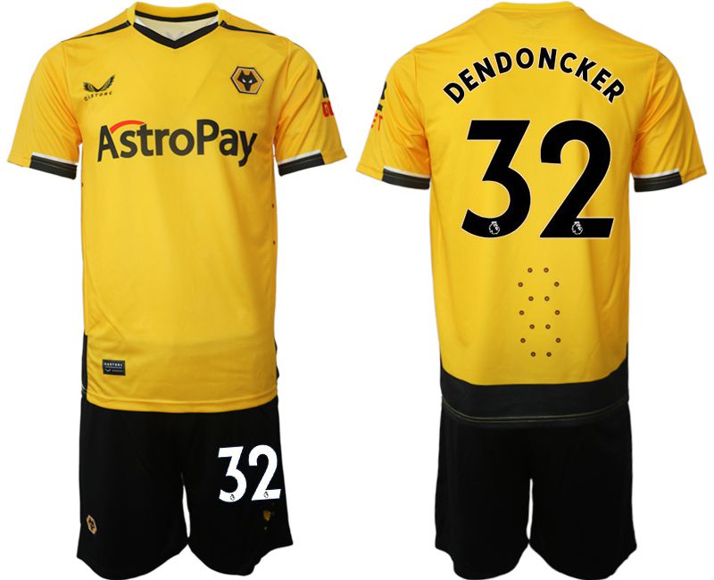 Men 2022-2023 Club Wolverhampton Wanderers home yellow #32 Soccer Jersey->other club jersey->Soccer Club Jersey
